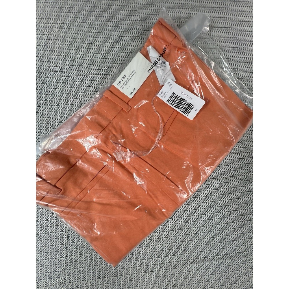 Ann Taylor Womens Sz 12 The Crop Mid Rise Pants Stretch Ankle Orange
